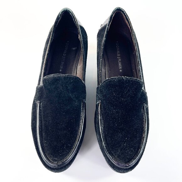Donald J Pliner Women Black Suede/Crocodile Loafer Wedge Heel Size 6M - Picture 4 of 9